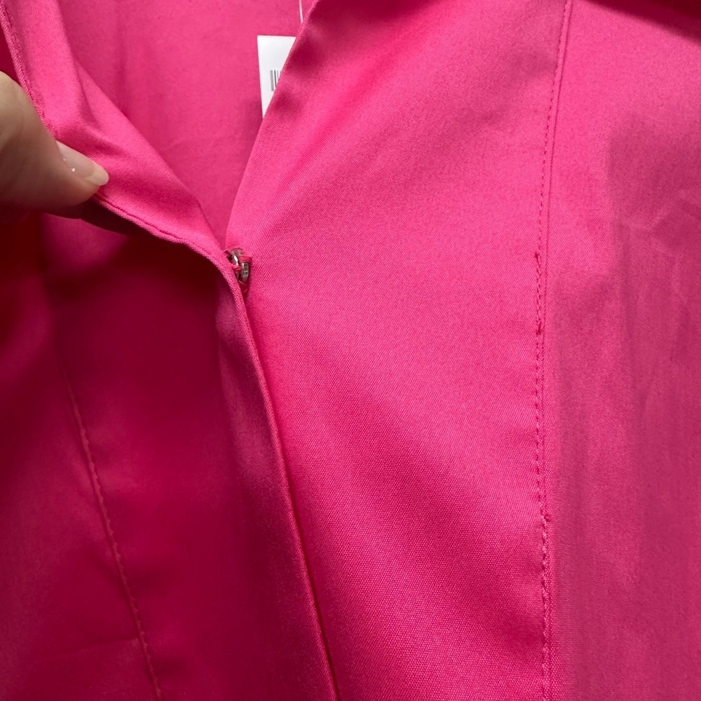 Chico's Top Shirt Blouse 3/4 Sleeve V Neck Dolman Popover Pink Poplin Women XL 3 - Picture 5 of 8